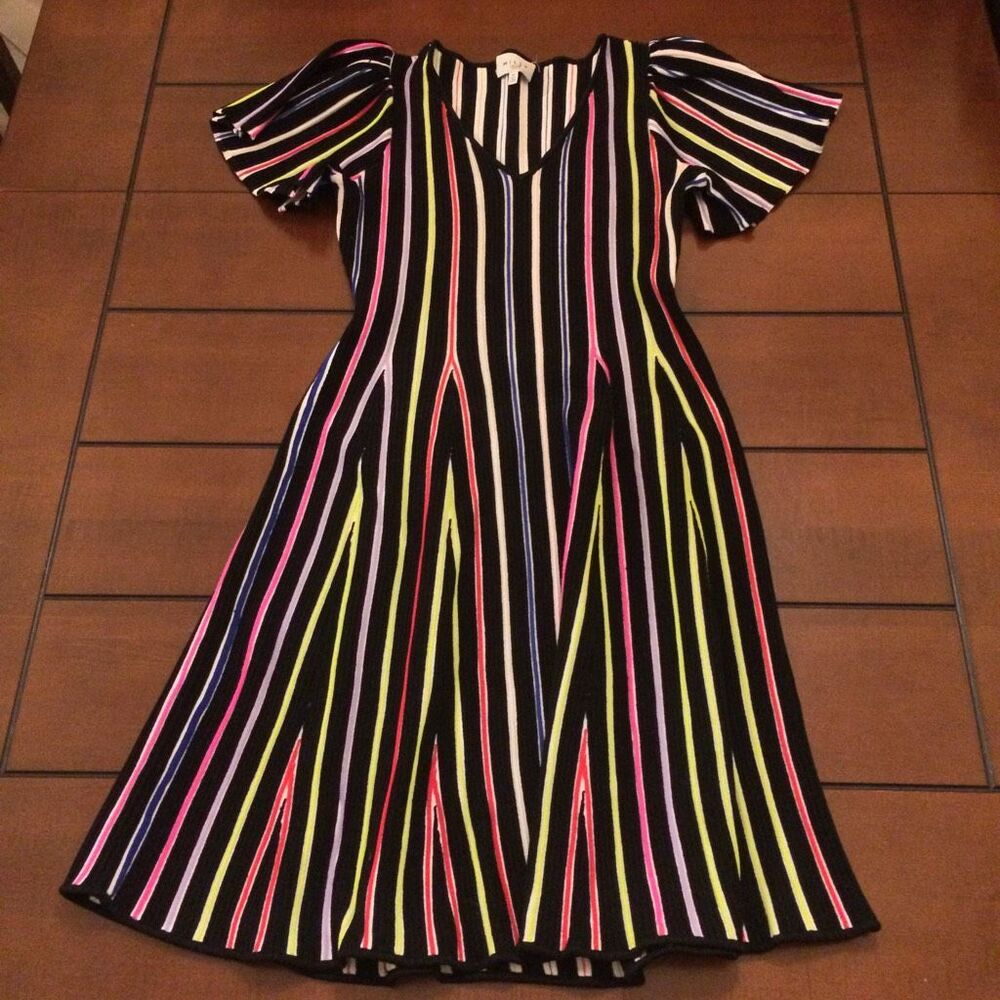Milly knit flutter dress rainbow medium